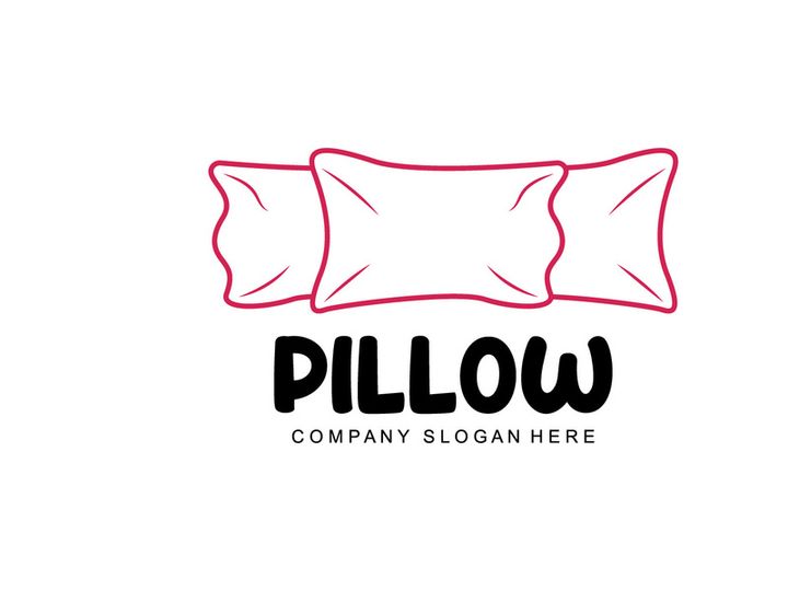 Pillow Logo, Bed Design, Dream And Sleeping Template Icon Vector
