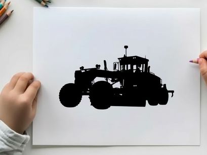 Tractor silhouette against a white background