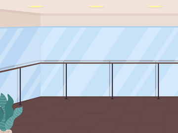 Empty ballet studio flat color vector illustration preview picture
