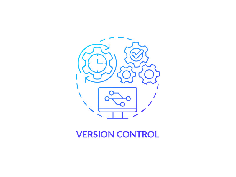 Version control blue gradient concept icon