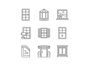 Installation services linear icons set preview picture