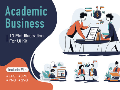 Academic Business 10 Flat Illustration