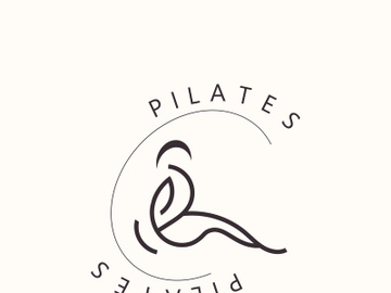 Abstract Pilates Logo, Yoga identity body balance vector monoline Design Template. wellness lifestyle preview picture