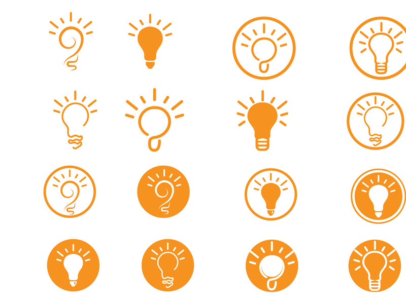 Bulb lamp icon logo vector
