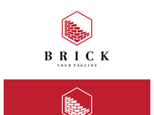 creative brick logo designs for buildings, architectural buildings, civil engineering, building materials shops