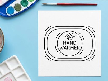 Hand warmer icon for winter accessories and cold weather gear line art illustration