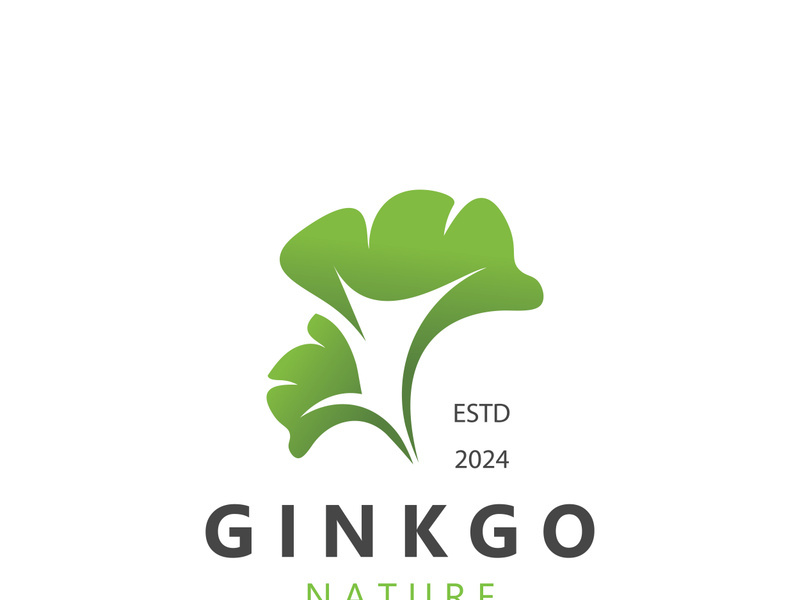 Ginkgo biloba leaf logo. can be used for herbal health products modern style logo design template