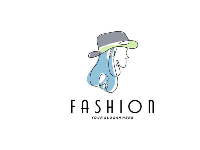 Women's Hat Logo Design Illustration Fashion beauty accessories, and product brand care