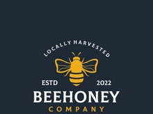 Vintage honey bee logo.