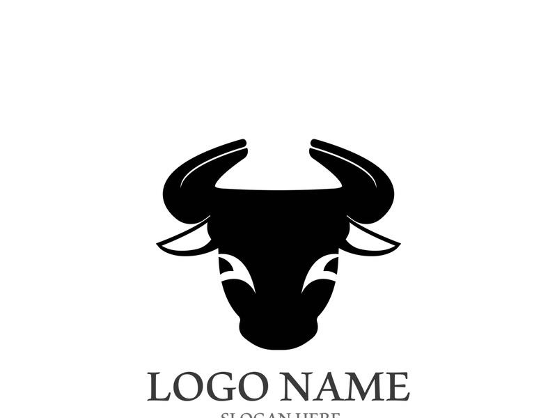 Bull head logo vector icon design illustration