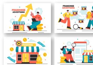 12 Franchise Advertising Business Illustration