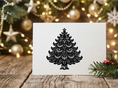 Dekorative Weihnachtsbaum-Illustration für die Feiertage