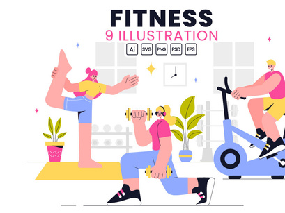 9 Fitness and Gym Illustration