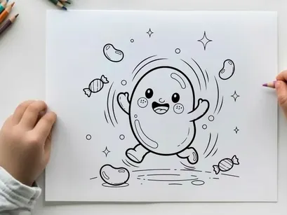 Cute ghost holding candy vector illustration flat design