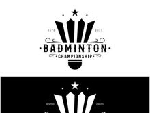 Modern Badminton logo design with Dynamic Shuttlecock and Racket, for championship, sport, sports shop, badminton school, business, company, tournament