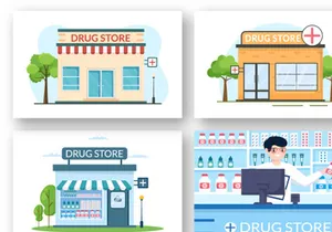 11 Drug Store Illustration