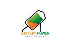Battery Logo Design, Technology Charging Illustration, Company Brand Vector