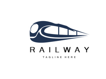 Train Logo Design. Fast Train Track Vector, Fast Transport Vehicle Illustration preview picture