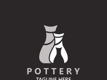 Pottery logo design handmade, creative traditional mug craft concept inspiration nature workshop