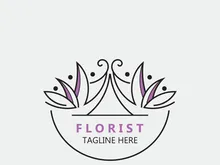 Florist logo beautiful floral leaf and flower vector art, icon graphic decoration business wedding template