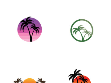 Summer palm tree logo design. preview picture