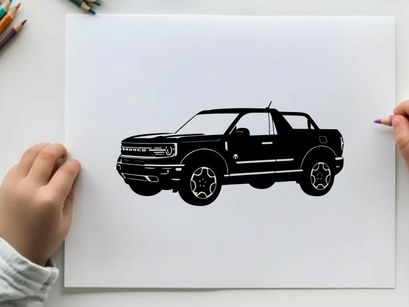 Silhouette of a black pickup truck with a sleek design