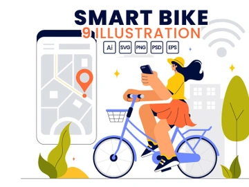 9 Smart Technology Bike Illustration preview picture