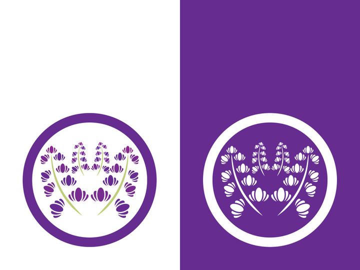 Fresh lavender flower logo vector flat design