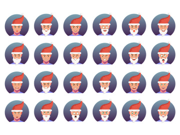 Christmas Santa Reaction Face Icons preview picture