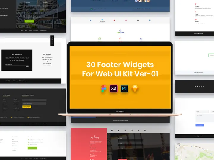 30 Footer Widgets for Web UI Kit Ver-01