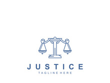 Justice logo design simple lawyer minimalist legal symbol illustration