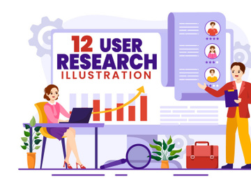 12 User Research Vector Illustration preview picture