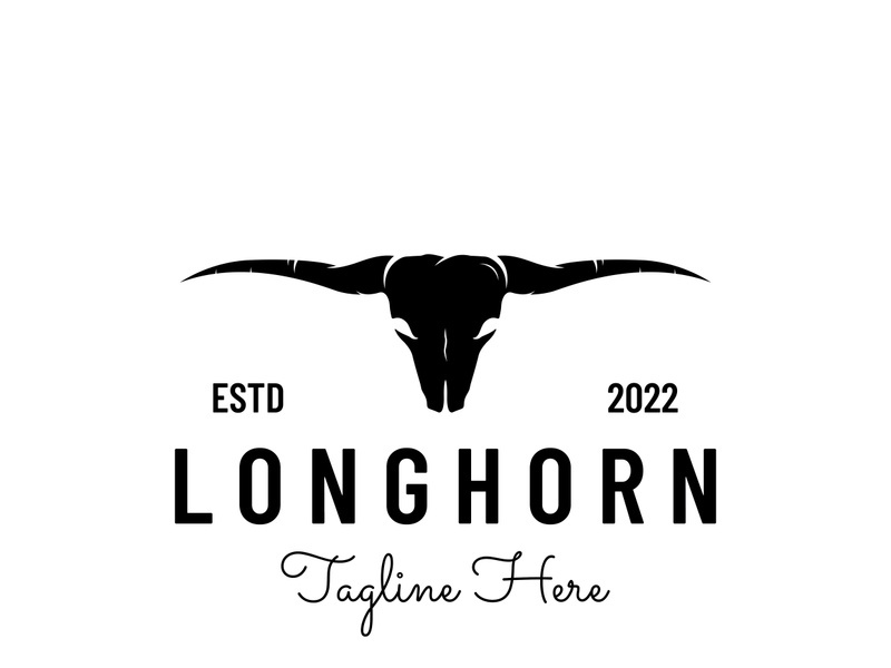 Long horn bull logo vector