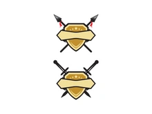 Shield Spartan helmet icon illustration design