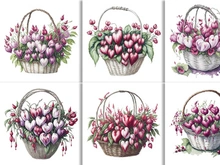 Watercolor Floral Flower Basket Design