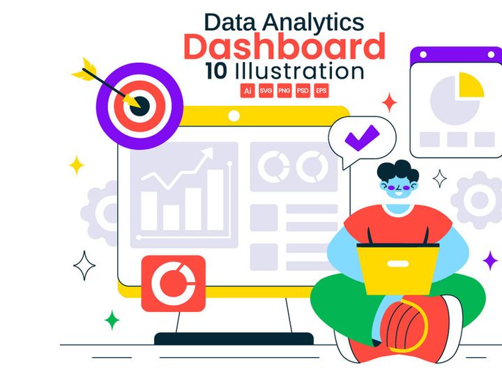 10 Data Analytics Dashboard Illustration