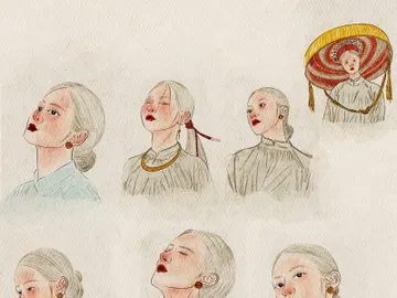 Vintage Asian Women Portraits Illustration Bundle – 10 Hand-Drawn Illustrations preview picture