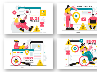 9 Mobile Phone Bug Tracking Illustration