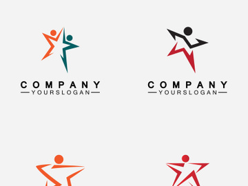 Star people success logo and symbol icon Template preview picture