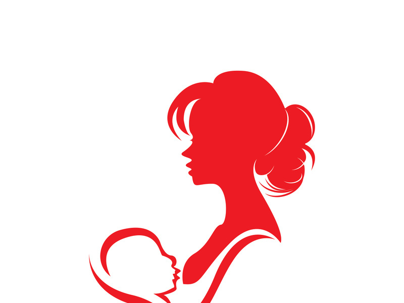 Beauty Lactating Mom Baby logo illustration