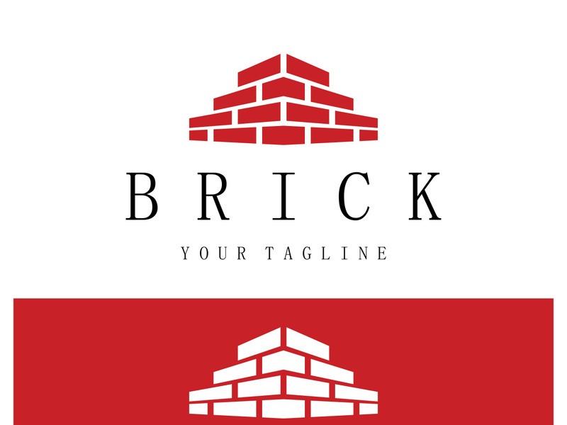 creative brick logo designs for buildings, architectural buildings, civil engineering, building materials shops
