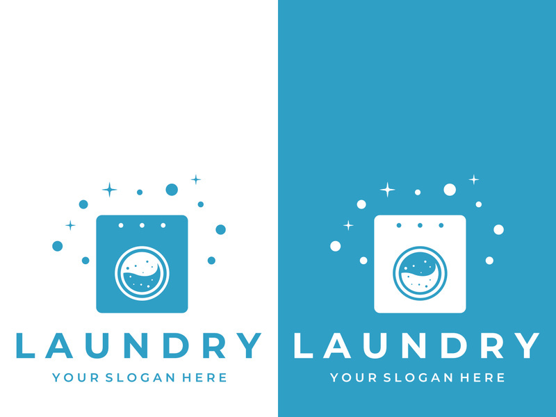 Laundry logo creative design with concept of washing machine, clothes or clothes, foam. Logo for washing , badge,company.