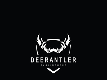 Deer antler logo for hunting and adventure community in nature simple and elegant symbol preview picture