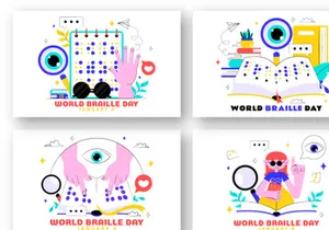 10 World Braille Day Illustration