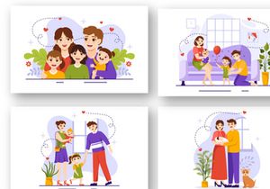 12 Family Values Vector Illustration