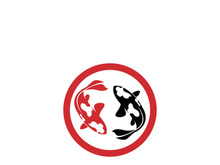 Koi fish logo template. Creative vector symbol