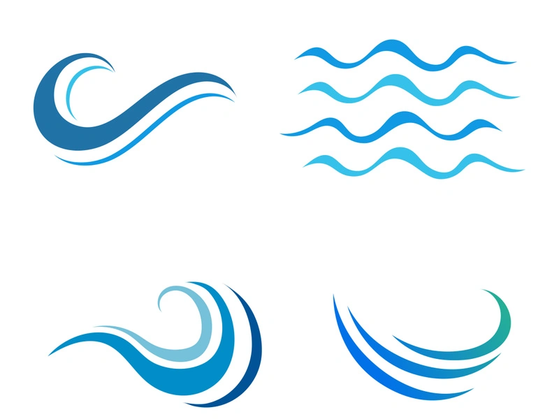 Water wave icon vector
