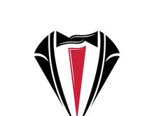 Classic tie icon and suit fashion man logo design