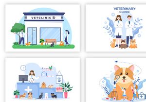 20 Veterinary Clinic for Pets Illustration