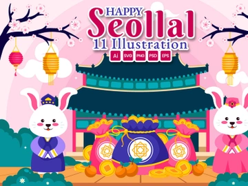 11 Year of the Rabbit Seollal Illustration preview picture